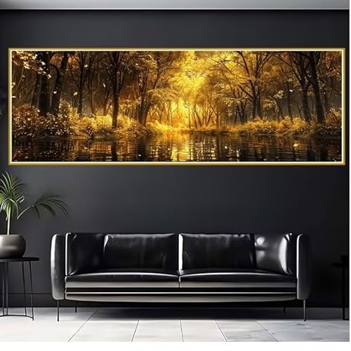 Diamond Painting Erwachsene Wald Diamant Painting Bilder Kinder Baum Diamond Painting Eckige Steine 30x90cm DIY Diamant Malerei Groß Bastelset für Wohnzimmer und Schlafzimmer Wanddeko Geschenk B-0 von JIANFREY