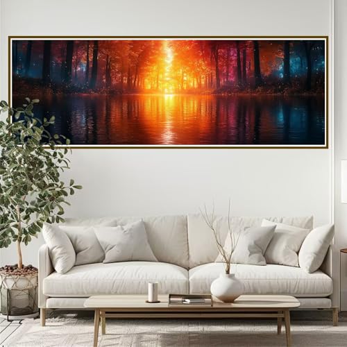 Diamond Painting Erwachsene Wald Diamant Painting Bilder Kinder Ozean Diamond Painting Runden Diamant 90 x 30 cm DIY Daiments Malerei Groß Bastelset für Wohnzimmer und Schlafzimmer Wanddeko U-7 von JIANFREY