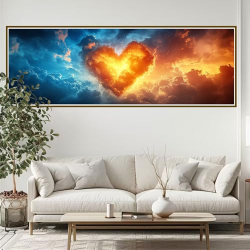 Diamond Painting Erwachsene Wolke Diamant Painting Bilder Kinder Liebe Diamond Painting Runden Diamant 180 x 60 cm DIY Daiments Malerei Groß Bastelset für Wohnzimmer und Schlafzimmer Wanddeko E-7 von JIANFREY