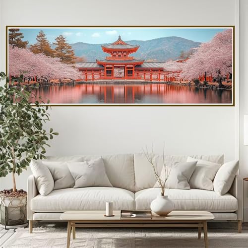 Diamond Painting Japan Diamond Painting Erwachsene Groß XXL 240 x 80 cm Landschaft Diamant Painting Bilder Kinder, DIY 5D Diamant Kunst Malerei Stickerei Kreuzstich Basteln Set Home Wand Dekor W-0 von JIANFREY