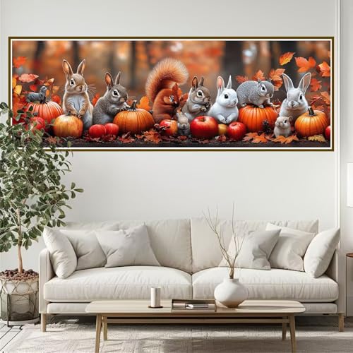 Diamond Painting Kaninchen Diamond Painting Erwachsene Groß XXL 150 x 50 cm Tier Diamant Painting Bilder Kinder, DIY 5D Diamant Kunst Malerei Stickerei Kreuzstich Basteln Set Home Wand Dekor B-9 von JIANFREY