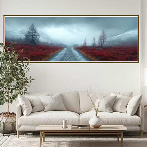 Diamond Painting Landschaft Diamond Painting Erwachsene Groß XXL 150 x 50 cm Blume Diamant Painting Bilder Kinder, DIY 5D Diamant Kunst Malerei Stickerei Kreuzstich Basteln Set Home Wand Dekor M-5 von JIANFREY