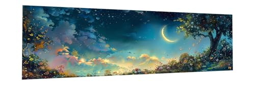 Diamond Painting Landschaft Diamond Painting Erwachsene Groß xxl 80x240cm Mond Diamant Painting Bilder Kinder, DIY 5D Diamant Kunst Malerei Stickerei Set Kreuzstich Basteln Wand Dekor Geschenke I-4 von JIANFREY