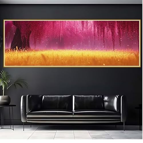 Diamond Painting Rosa Diamond Painting Erwachsene Groß xxl 80x240cm Baum Diamant Painting Bilder Kinder, DIY 5D Diamant Kunst Malerei Stickerei Set Kreuzstich Basteln Bilder Wand Dekor Geschenke H-1 von JIANFREY