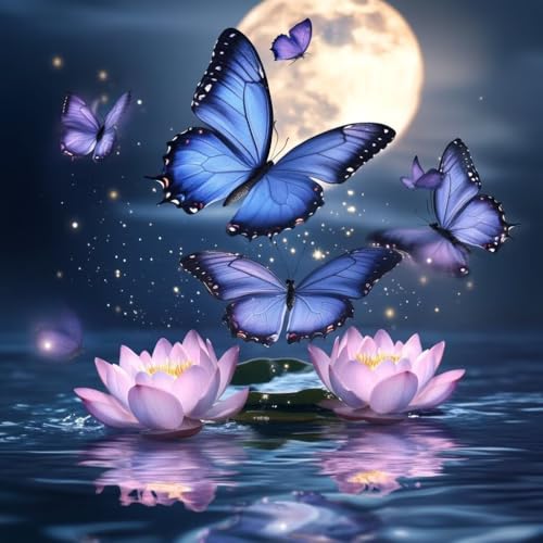 Diamond Painting Schmetterling Diamant Painting Bilder Erwachsene Lotus Crystal Art Set, DIY 5D Runder Vollbohrer Diamanten Malerei Stickerei Kreuzstich für Deko Wohnzimmer Geschenke 90x90 cm D-1 Diamond Painting Schmetterling Diamant Painting Bilder Erwachsene Lotus Crystal Art Set, DIY 5D Runder Vollbohrer Diamanten Malerei Stickerei Kreuzstich für Deko Wohnzimmer Geschenke 90x90 cm D-1 von JIANFREY