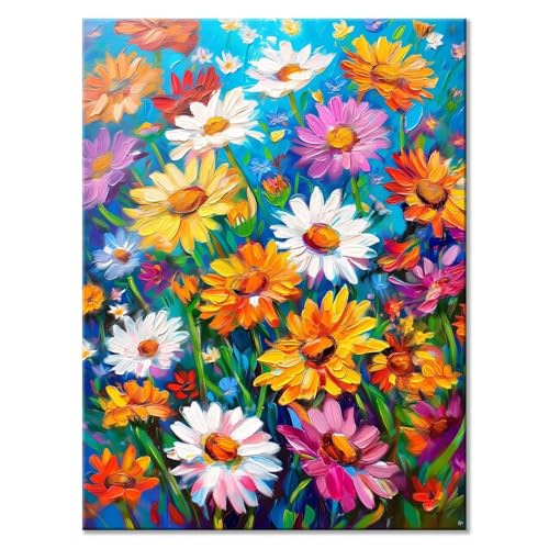 Malen Nach Zahlen Blume Malen Nach Zahlen Erwachsene Blume Malen Nach Zahlen Kinder DIY Handgemalt ölgemälde Bastelset mit 3 Pinseln und Acrylfarbe für Wanddeko Wohnzimmer Geschenke 30 x 40 cm R-0 von JIANFREY