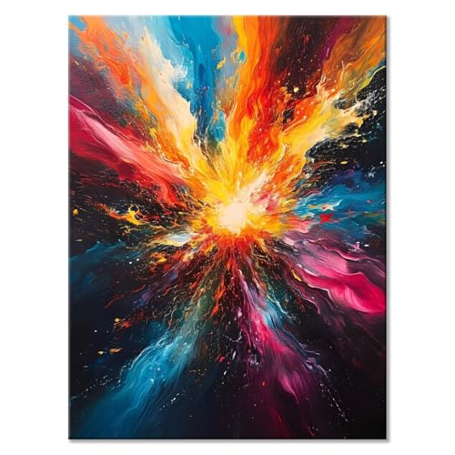 Malen Nach Zahlen Bunt Malen Nach Zahlen Erwachsene Abstrakt Malen Nach Zahlen Kinder DIY Handgemalt ölgemälde Bastelset mit 3 Pinseln und Acrylfarbe für Wanddeko Wohnzimmer Geschenke 70 x 90 cm D-5 von JIANFREY