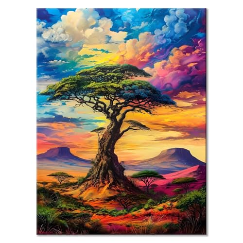 Malen Nach Zahlen Erwachsene Baum Malen Nach Zahlen Landschaft Malen-Nach-Zahlen ab 7 8 9 10 Jahre Mädchen Jungen Geschenke, Paint by Numbers Kinder DIY Leinwand Malen Wall Decoration 20 x 25 cm R-5 von JIANFREY