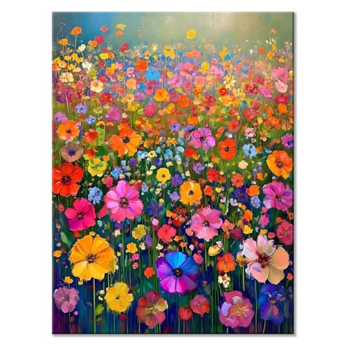 Malen Nach Zahlen Erwachsene Blume Malen Nach Zahlen Blume Malen-Nach-Zahlen ab 7 8 9 10 Jahre Mädchen Jungen Geschenke, Paint by Numbers Kinder DIY Leinwand Malen Wall Decoration 45 x 60 cm K-1 von JIANFREY