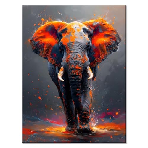 Malen Nach Zahlen Erwachsene Elefant Malen Nach Zahlen Tier Malen-Nach-Zahlen ab 7 8 9 10 Jahre Mädchen Jungen Geschenke, Paint by Numbers Kinder DIY Leinwand Malen Wall Decoration 20 x 25 cm H-3 von JIANFREY