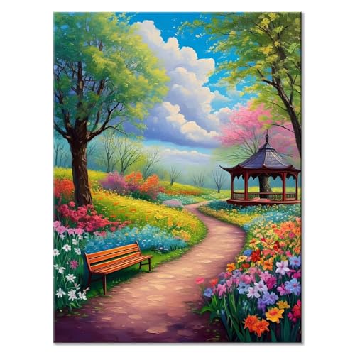 Malen Nach Zahlen Erwachsene Landschaft Malen Nach Zahlen Baum Malen-Nach-Zahlen ab 7 8 9 10 Jahre Mädchen Jungen Geschenke, Paint by Numbers Kinder DIY Leinwand Malen Wall Decoration 30 x 40 cm H-1 von JIANFREY