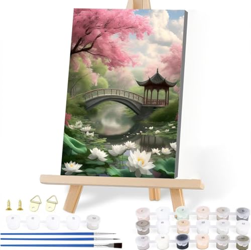 Malen Nach Zahlen Erwachsene Landschaft Malen Nach Zahlen Blume Malen-Nach-Zahlen ab 7 8 9 10 Jahre Mädchen Jungen Geschenke, Paint by Numbers Kinder DIY Leinwand Malen Wall Decoration 20 x 25 cm Z-2 von JIANFREY