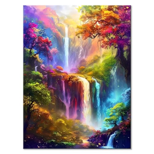 Malen Nach Zahlen Erwachsene Landschaft Malen Nach Zahlen Fallen Malen-Nach-Zahlen ab 7 8 9 10 Jahre Mädchen Jungen Geschenke, Paint by Numbers Kinder DIY Leinwand Malen Wall Decoration 30 x 40 cm B-3 von JIANFREY