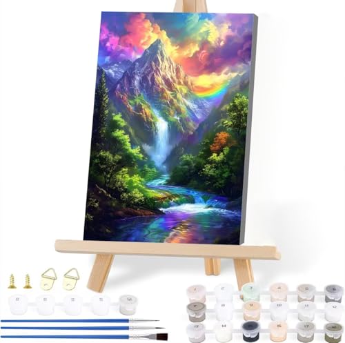 Malen Nach Zahlen Erwachsene Sonnenuntergang Malen Nach Zahlen Landschaft Malen-Nach-Zahlen ab 7 8 9 10 Jahre Mädchen Geschenke, Paint by Numbers Kinder DIY Leinwand Wall Decoration 40 x 50 cm L-4 von JIANFREY