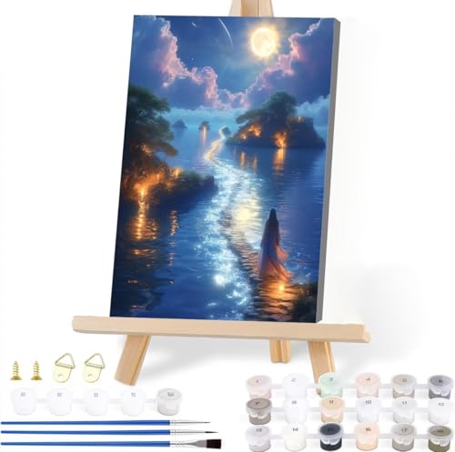 Malen Nach Zahlen Erwachsene Traum Malen Nach Zahlen Landschaft Malen-Nach-Zahlen ab 7 8 9 10 Jahre Mädchen Jungen Geschenke, Paint by Numbers Kinder DIY Leinwand Malen Wall Decoration 60 x 80 cm T-4 von JIANFREY