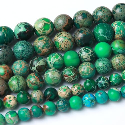 32 Stück grüne imperiale Jaspisperlen, rund, lose Perlen, natürliche Edelsteinperlen, Kristall-Energie-Edelsteinperlen, Schmuckherstellung, 38,1 cm 32 Stück grüne imperiale Jaspisperlen, rund, lose Perlen, natürliche Edelsteinperlen, Kristall-Energie-Edelsteinperlen, Schmuckherstellung, 38,1 cm von JIANJING