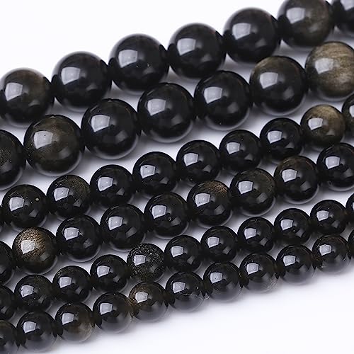 35 Stück 10mm Natürliche Gold Obsidian Stein Perlen Energieheilung Perlen für Schmuck Armband Halskette Schmuckherstellung 15 Zoll von JIANJING