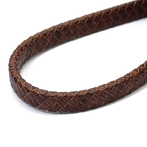 1yard/Lot Breite 10mm 12mm Geflochtene Echte Leder Schnur Armband Erkenntnisse Flache Leder Seil Faden Für DIY Schmuck Machen von JIANNA