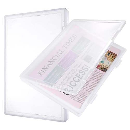 JIANTA 2 Pack Archivbox A4 Dokumentenbox Aufbewahrungsbox mit Deckel aus Plastik Kunststoffbox für Papieraufbewahrung, Klassenzimmer Organisation, Bastelarbeiten, Dokumente, Künstlerbedarf, Puzzle von JIANTA