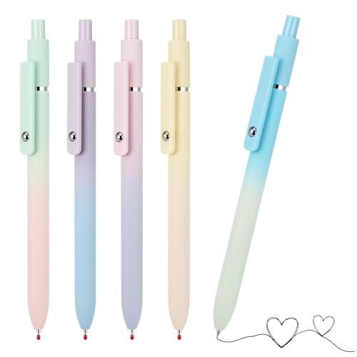 JIANTA 5 Stück Gelstifte, 0,5mm Einziehbare Gel Tintenstifte, Aesthetic Kugelschreiber, Schnell Trocknende Tinte Roller Kugelschreiber, Premium Gelstifte für Schule Büro Zuhause von JIANTA