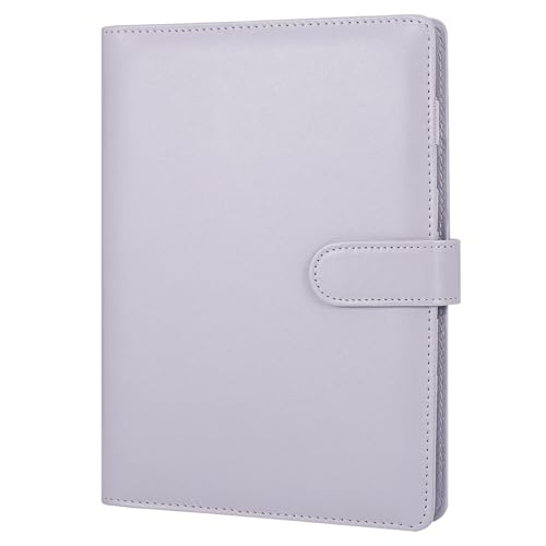 JIANTA A5 Binder 6 Loch A5 Ringbuch aus Kunstleder Budget A5 Binder Ringbuch Nachfüllbar mit Innertaschen Budget Binder A5 Notebook Binder Lila(ohne Innenpapier) von JIANTA