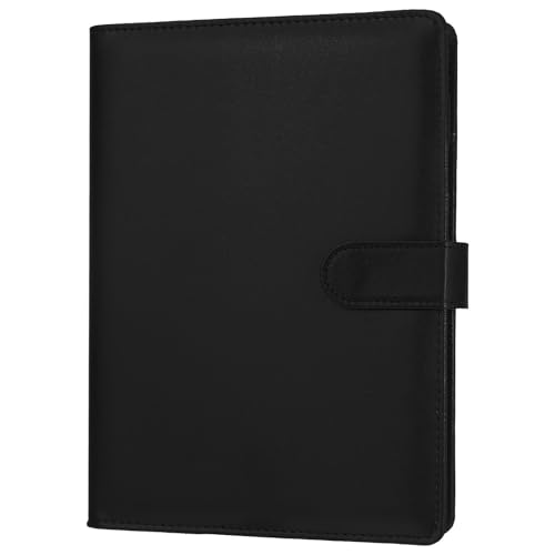 JIANTA A5 Binder 6 Loch A5 Ringbuch aus Kunstleder Budget A5 Binder Ringbuch Nachfüllbar mit Innertaschen Budget Binder A5 Notebook Binder Shwarz(ohne Innenpapier) von JIANTA