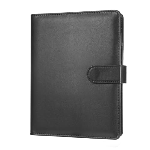 JIANTA A6 Binder 6 Loch A6 Ringbuch aus Kunstleder Budget Planner Nachfüllbar mit Innertaschen Budget Notebook Binder Shwarz(ohne Innenpapier) von JIANTA