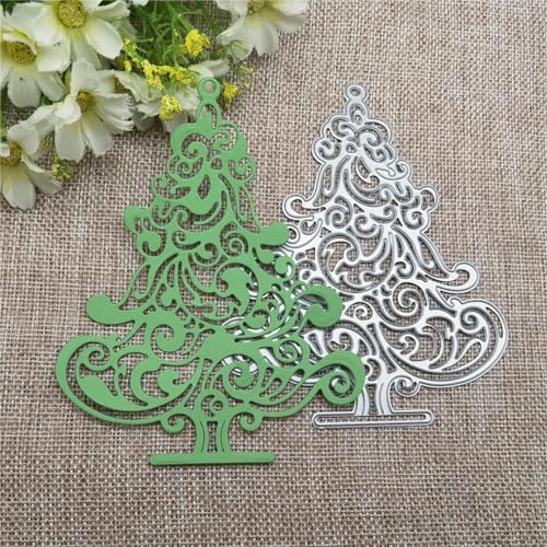 Metall-Stanzformen, 10,2 x 12,6 cm, Weihnachtsbaum-Schablonen für Kartenherstellung, Metall-Stanzformen, Prägung, Scrapbooking, Schablonen von JIAPAILAIYUN