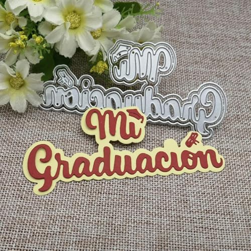 Metall-Stanzformen, 5,6 x 12 cm, Buchstabe "My Graduation", Metall-Stanzformen für Scrapbooking, dekorative Prägung, Handarbeitsvorlage von JIAPAILAIYUN