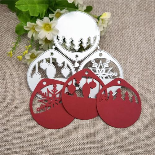 Metall-Stanzformen, 7,2 x 6,7 cm, Weihnachtsglocke, Schneeball, Lesezeichen, Metall-Stanzformen für Scrapbooking, Fotoalbum, Prägepapier-Schablonen von JIAPAILAIYUN