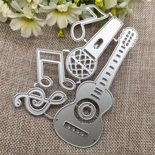 Metall-Stanzformen, 9 x 12,3 cm, Musik-Set, Hintergrund, Etikett, Metall-Stanzformen für Scrapbooking, Alben, Papierkarten, Bastelarbeiten von JIAPAILAIYUN