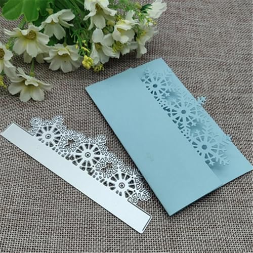 Stanzschablone, Kartenherstellung, 4,6 x 12,2 cm, Weihnachts-Schneeflocken-Hintergrund, Metall-Stanzformen für Scrapbooking, dekorative Prägung, Handarbeitsvorlage von JIAPAILAIYUN