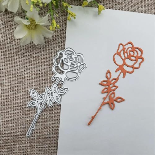 Stanzschablone, Kartenherstellung, 6,4 x 9 cm, Rosen-Blumenrahmen, Metall-Stanzformen für Scrapbooking, dekorative Prägung, Handarbeitsvorlage von JIAPAILAIYUN