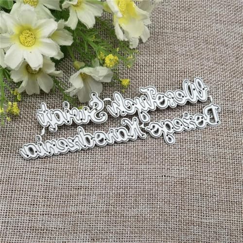 Stanzschablonen für Kartenherstellung, 13 x 4,3 cm, Buchstaben-Metall-Stanzformen für Scrapbooking, dekorative Prägung, Handarbeitsvorlage von JIAPAILAIYUN