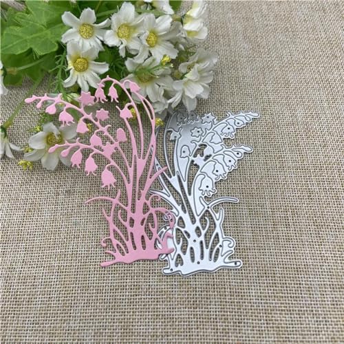 Stanzschablonen für Kartenherstellung, 6,8 x 10,4 cm, Blumen, geschnürter Rahmen, Hintergrund, Metall-Stanzformen für Scrapbooking, dekorative Prägung, Handarbeit, Vorlage von JIAPAILAIYUN