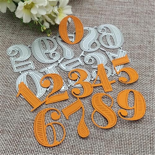 Stanzschablonen für Kartenherstellung, 7,5 x 12,8 cm, Zahlenrahmen, Metall-Stanzformen für Scrapbooking, dekorative Prägung, Handarbeitsvorlage von JIAPAILAIYUN