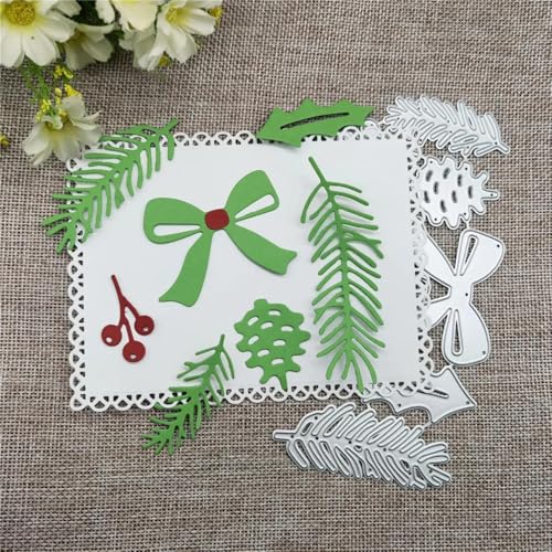 Stanzschablonen für Kartenherstellung, 8,2 x 15,6 cm, Schleife, quadratischer Hintergrund, Metall-Stanzformen für Scrapbooking, dekorative Prägung, Handarbeitsvorlage von JIAPAILAIYUN