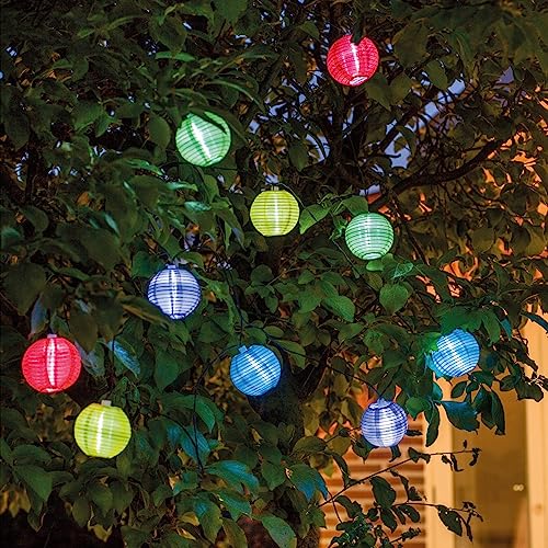 JIAPEI Solar LED Lampion Lichterkette Außen 8M 30er LED 8 Modi IP65 Wasserdicht Beleuchtung Laternen Dekoration für Garten, Terrasse, Balkon, Party, Hof, Hochzeit (Bunt) von JIAPEI