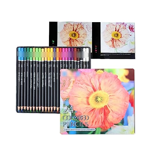 JIARCY 24 Farben Ölbasierte Farbstifte Set Black Rod Art Supplies Werkzeuge Färben Pinsel von JIARCY