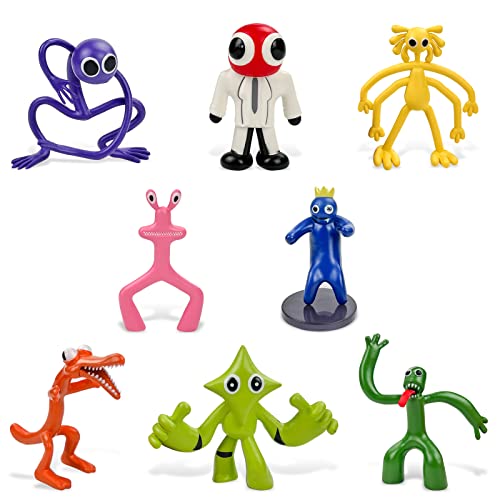 Regenbogen Freunde Figuren, 8 Stück Rainbow Friends Figuren Cartoon Anime Freunde Regenbogen Figuren Modell Puppen DIY Desktop Ornaments, Beliebte Spiel Statue Sammlerstücke von JIASHA