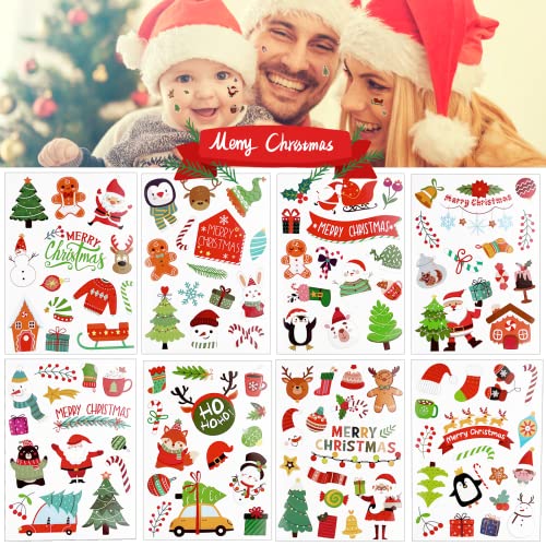 Weihnachtsaufkleber, 114 Stück Weihnachtliche Aufkleber Weihnachten Geschenkaufkleber Sticker Etiketten Weihnachtsetiketten, für Umschlag Geschenktüten Papiertüten Weihnachtskarten (114) von JIASHA