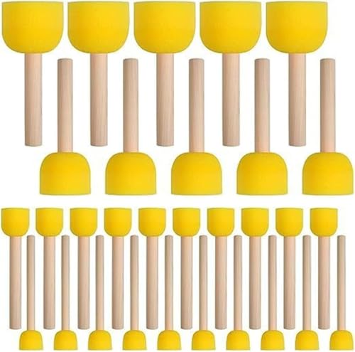 JIAWEILI 30 Stück Kreisschwamm Pinsel Set, Kreisschwamm Pinsel zum Malen, Malschwamm für Acrylmalerei, Kinder Handwerk Malwerkzeug von JIAWEILI