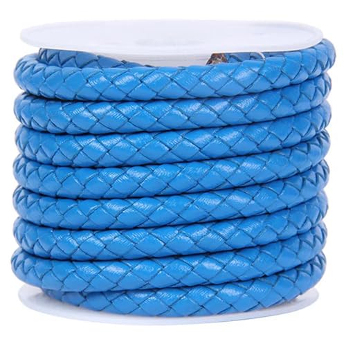 JIEDA 2 m langes buntes geflochtenes Echtlederarmband, 3/4/5/6 mm, rund, für Halsketten, Armbänder von JIEDA