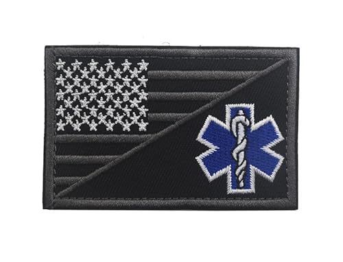 American Star of Life=Taktische Stickerei-Aufnäher, Rettungstuch-Armbänder, DIY kann auf Kleidung, Rucksäcken, Hüten und militärischen Geräten angebracht werden (V00575-3) von JIEHERAY