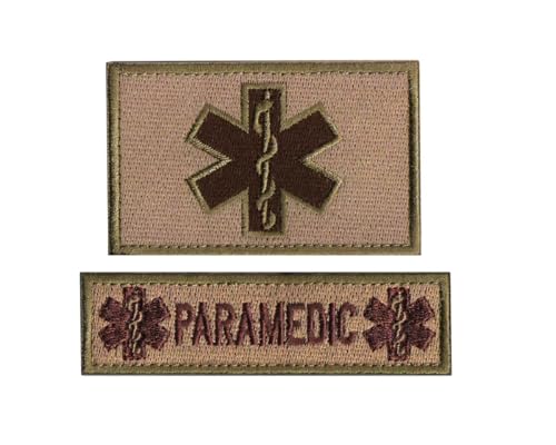 American Star of Life=Taktische Stickerei-Aufnäher, Rettungstuch-Flicken, Armbänder zum Selbermachen, kann auf Kleidung, Rucksäcken, Hüten und militärischen Geräten angebracht werden (2-teiliges Set von JIEHERAY