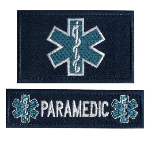 American Star of Life = Taktische Stickerei-Aufnäher, Rettungstuch-Patch-Armbänder, DIY kann auf Kleidung, Rucksäcken, Hüten und militärische Ausrüstung angewendet werden (2-teiliges von JIEHERAY