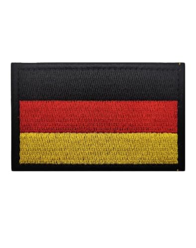 Aufnäher mit deutscher Flagge, taktischer Klettverschluss, gepaart mit Rucksack, Hut, Jacke, Hose, rechteckig, Militäruniform, Größe 8 x 5 cm, Klettverschluss (einteiliges Set) (schwarzer Rand) von JIEHERAY