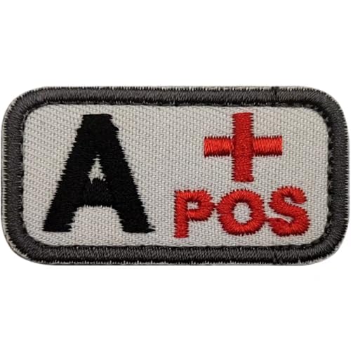 Bestickter Aufnäher, POS Tactical Blood Type Seal (weißer Hintergrund und schwarzer Rand, 5 x 2,5 cm, 1 Set) (A-Typ) von JIEHERAY