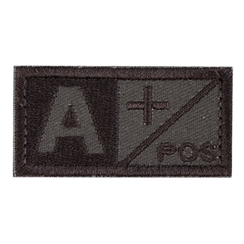 Bestickter Aufnäher – NES, POS Tactical Blood Type Seal (Größe 5 x 2,5 cm, 1 bestickter Aufnäher pro Packung) (A+-Typ) von JIEHERAY