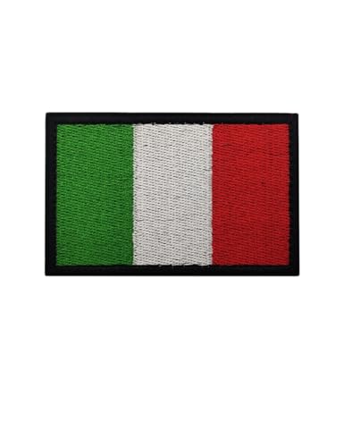 JIEHERAY (1 Stück) Italienische Flagge Stickerei Patch Abzeichen Armband Hut Taktische Tasche Jacke Kleidung Patch Team Militär Patch (8 x 5 cm) (Schwarz) von JIEHERAY